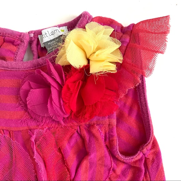 Petit Lem Pink Ruffle Dress Leggings Set Size 12M - Picture 4 of 7